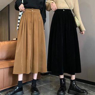 Midi A-line Velour Skirt