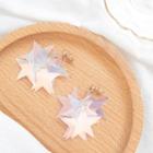 Star Fringed Earring Stud Earring - 1 Pair - Iridescent - Transparent - One Size