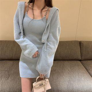 Chain Strap Mini Knit Dress / Cardigan