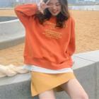 Mock Two-piece Sweatshirt / A-line Skirt