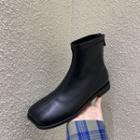 Square-toe Zip Short Boots