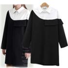 Contrast Panel Pullover Dress