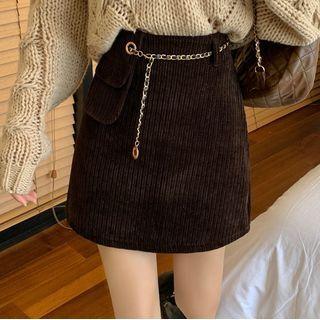 Chained Chenille Mini Pencil Skirt