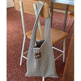 Stripe Knit Shopper Bag Ivory - One Size