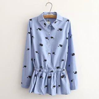 Whale-print Blouse