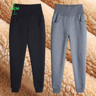 Fleece Cropped Harem Pants