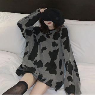 Cow Print Long-sleeve T-shirt