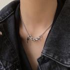 Stainless Steel Cross & Chain Pendant Necklace Silver - One Size