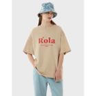 Rola Logo-printed T-shirt Beige - One Size