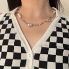 Freshwater Pearl Alloy Choker White Freshwater Pearl - Silver - One Size