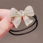 Bow Rhinestone Hair Tie Ly2262 - Silver - One Size