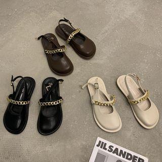 Chain Detail Slingback Sandals