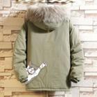 Cat Print Padded Zipped Parka