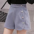 Button Detail Knit Shorts