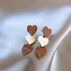 Leaf Drop Earring 1 Pair - Brown & White - One Size