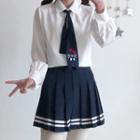 Tie Neck Shirt / Pleated Skirt