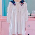 Sailor-collar Lace-up Mini Dress