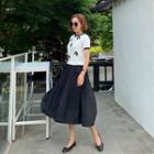 Floral Patterned Mock Two Piece Dress