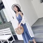Set: Long Light Jacket + Spaghetti Strap Midi Dress