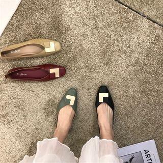 Square-toe Embellished Flat