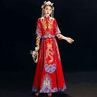 Couple Matching Embroidered Chinese Wedding Cheongsam / Headpiece / Set