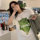 Short-sleeve Lettuce Print T-shirt