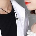 Heart Magnetic Couple Matching Pendant Alloy Necklace