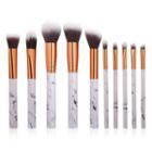 Set Of 10: Marble Print Makeup Brush As Shown In Figure - One Size