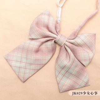 Plaid Bow Tie Jk029 - Pink - One Size