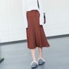 Midi A-line Accordion Pleat Knit Skirt