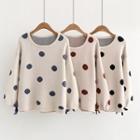 Dotted Print Knit Top