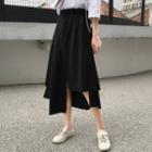 High-waist Irregular A-line Midi Skirt