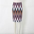 Wave-pattern Pencil-cut Skirt
