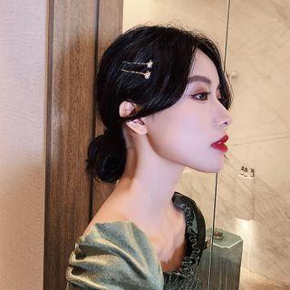 Faux Pearl Alloy Bee Hair Pin 1 Pair - As Shown In Figure - One Size