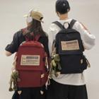 Label Applique Flap Backpack