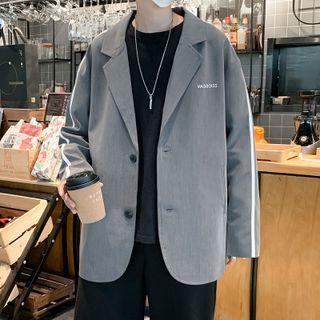 Embroider Embroider Button-up Oversize Blazer