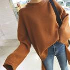 Drop-shoulder Strappy-hem Sweater