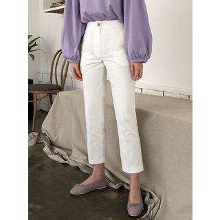 High-waist Cropped Chino Pants
