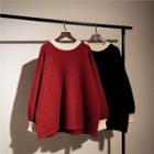 Contrast-color Knit Sweater