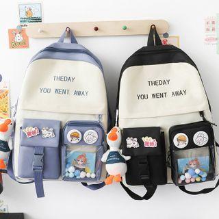 Pvc Panel Two-tone Canvas Backpack