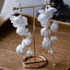 Wedding Flower Dangle Earring 1 Pair - Clip On Earrings - White - One Size