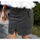 Zip-detail Pencil Skirt