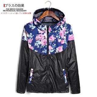 Floral Print Hooded Jacket