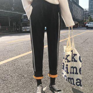Stripe Fleece-lined Sweatpants