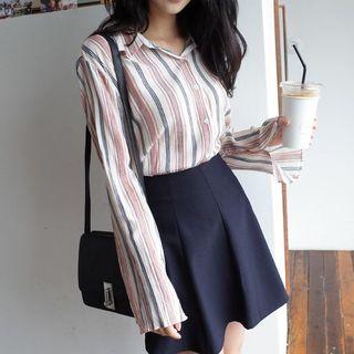 Bell Sleeve Striped Blouse