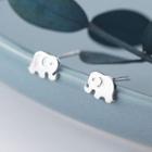 925 Sterling Silver Elephant Earring 1 Pair - S925 Silver - One Size