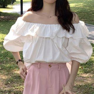 Short-sleeve Off Shoulder Blouse / Pants