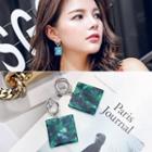 Stone Square Statement Earring
