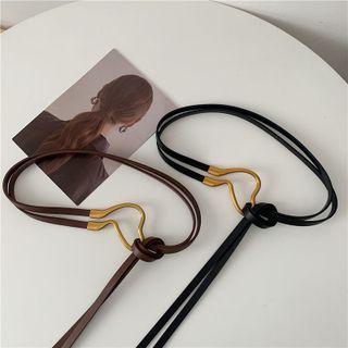 Irregular Faux Leather Slim Belt