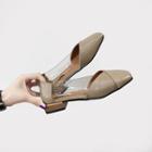 Transparent Side Square-toe Flats